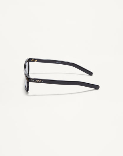 Rectangular Acetate Frames in Black/grey