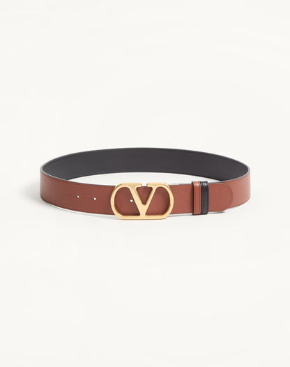 Reversible Vlogo Signature Belt In Glossy Calfskin 40 Mm