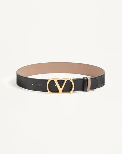 Reversible Vlogo Signature Belt In Glossy Calfskin 40 Mm