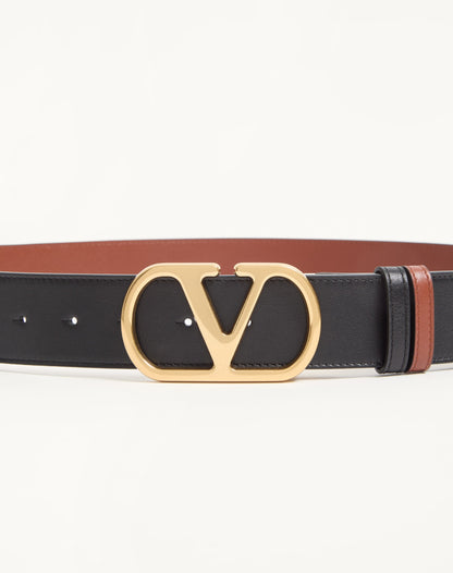 Reversible Vlogo Signature Belt In Glossy Calfskin 40 Mm