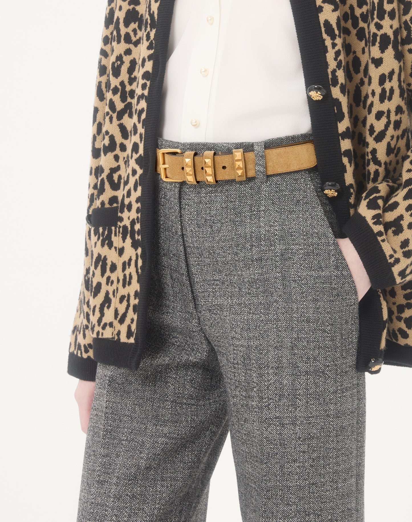 Rockstud Belt In Suede 30 Mm