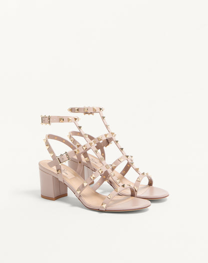 Rockstud Calfskin Ankle Strap Sandal 60 Mm