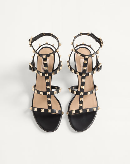 Rockstud Calfskin Ankle Strap Sandal 60 Mm
