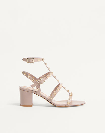 Rockstud Calfskin Ankle Strap Sandal 60 Mm