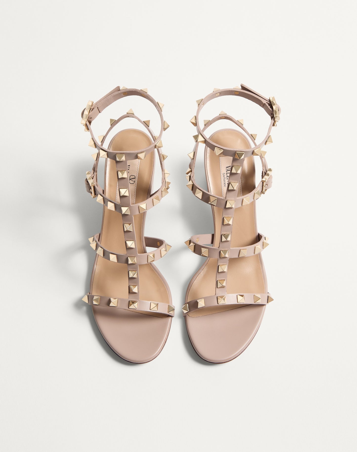 Rockstud Calfskin Ankle Strap Sandal 60 Mm