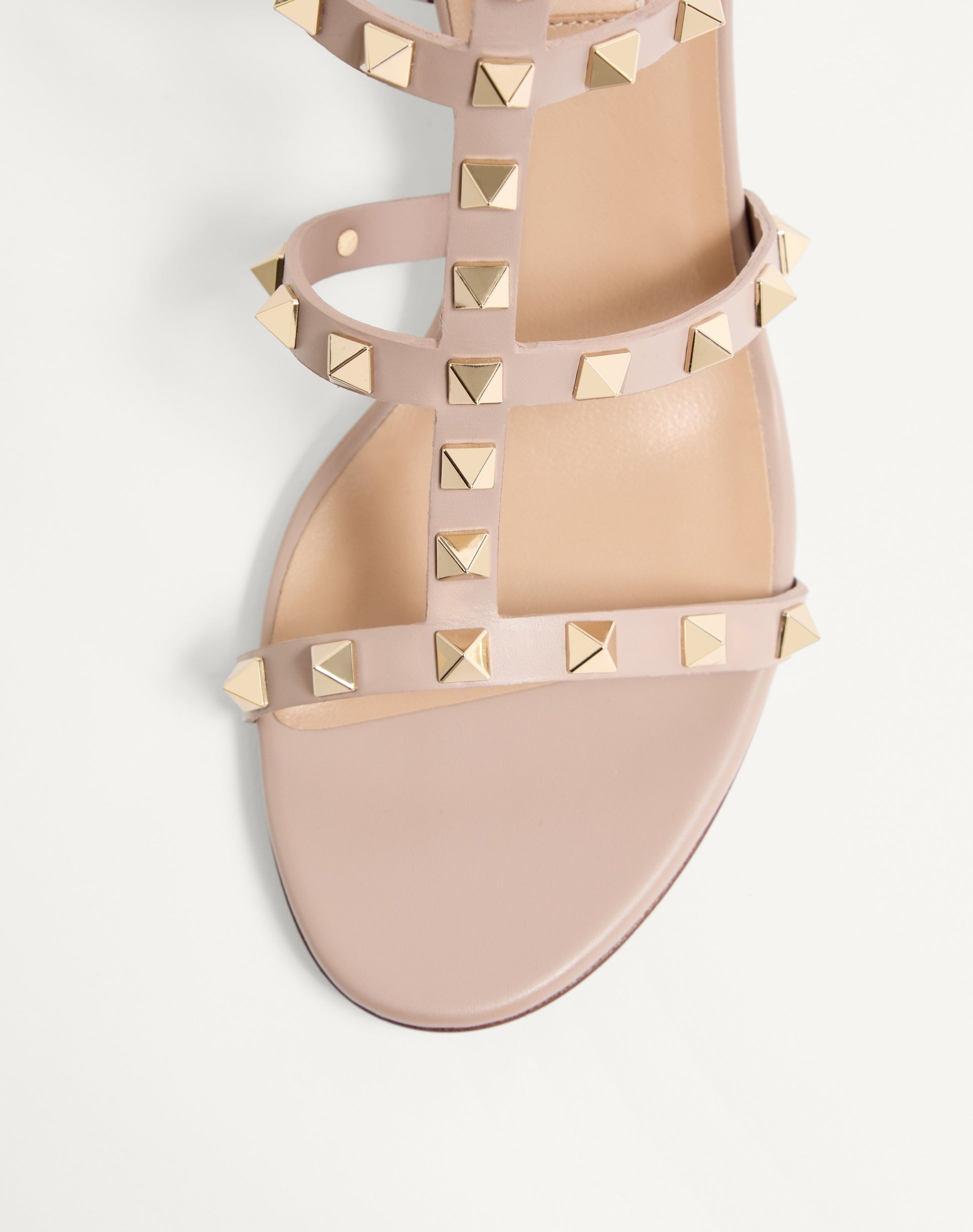 Rockstud Calfskin Ankle Strap Sandal 60 Mm