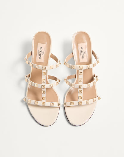 Rockstud Calfskin Leather Slide Sandal 60 Mm