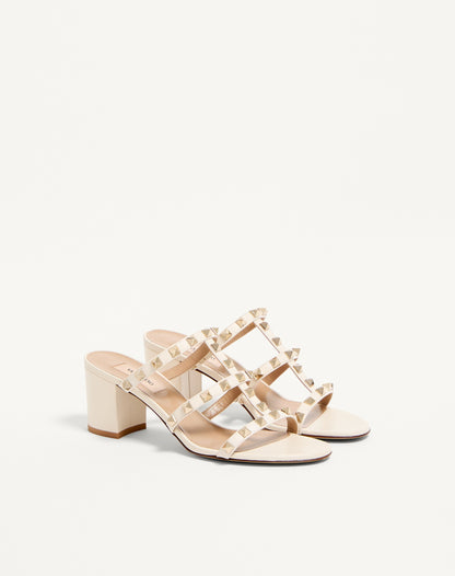 Rockstud Calfskin Leather Slide Sandal 60 Mm