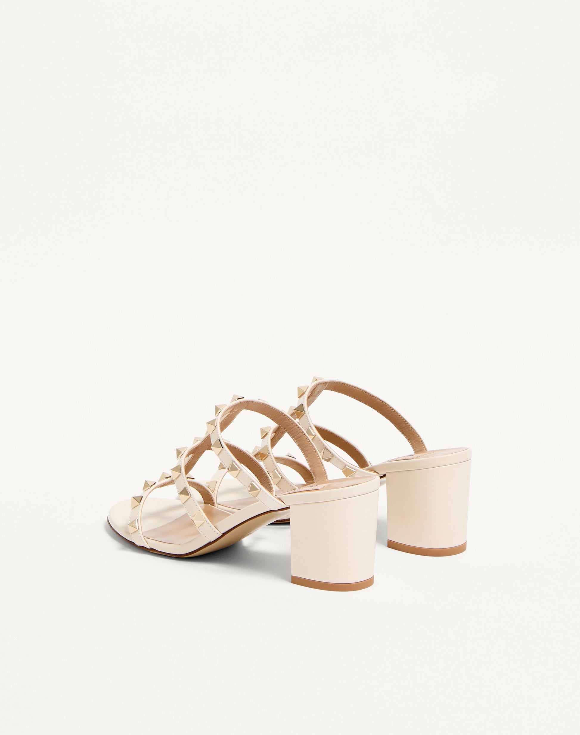 Rockstud Calfskin Leather Slide Sandal 60 Mm