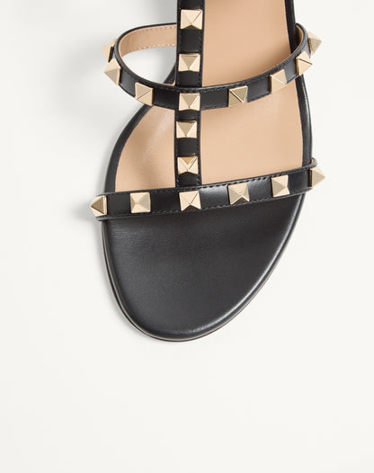Rockstud Calfskin Leather Slide Sandal 60 Mm