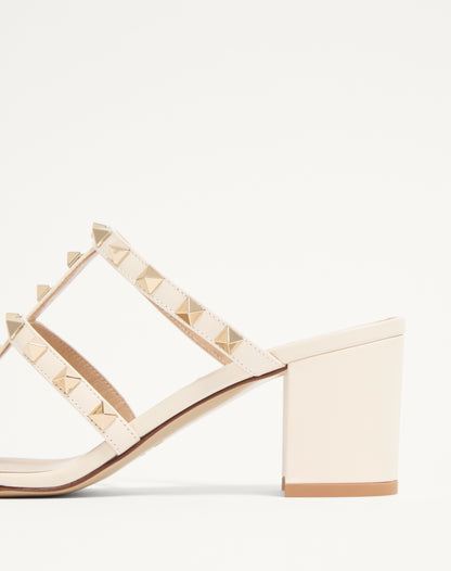 Rockstud Calfskin Leather Slide Sandal 60 Mm