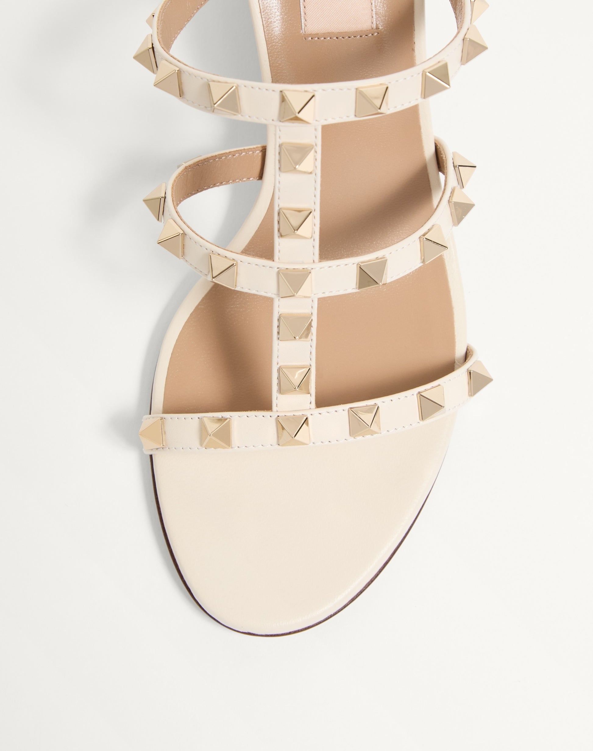 Rockstud Calfskin Leather Slide Sandal 60 Mm
