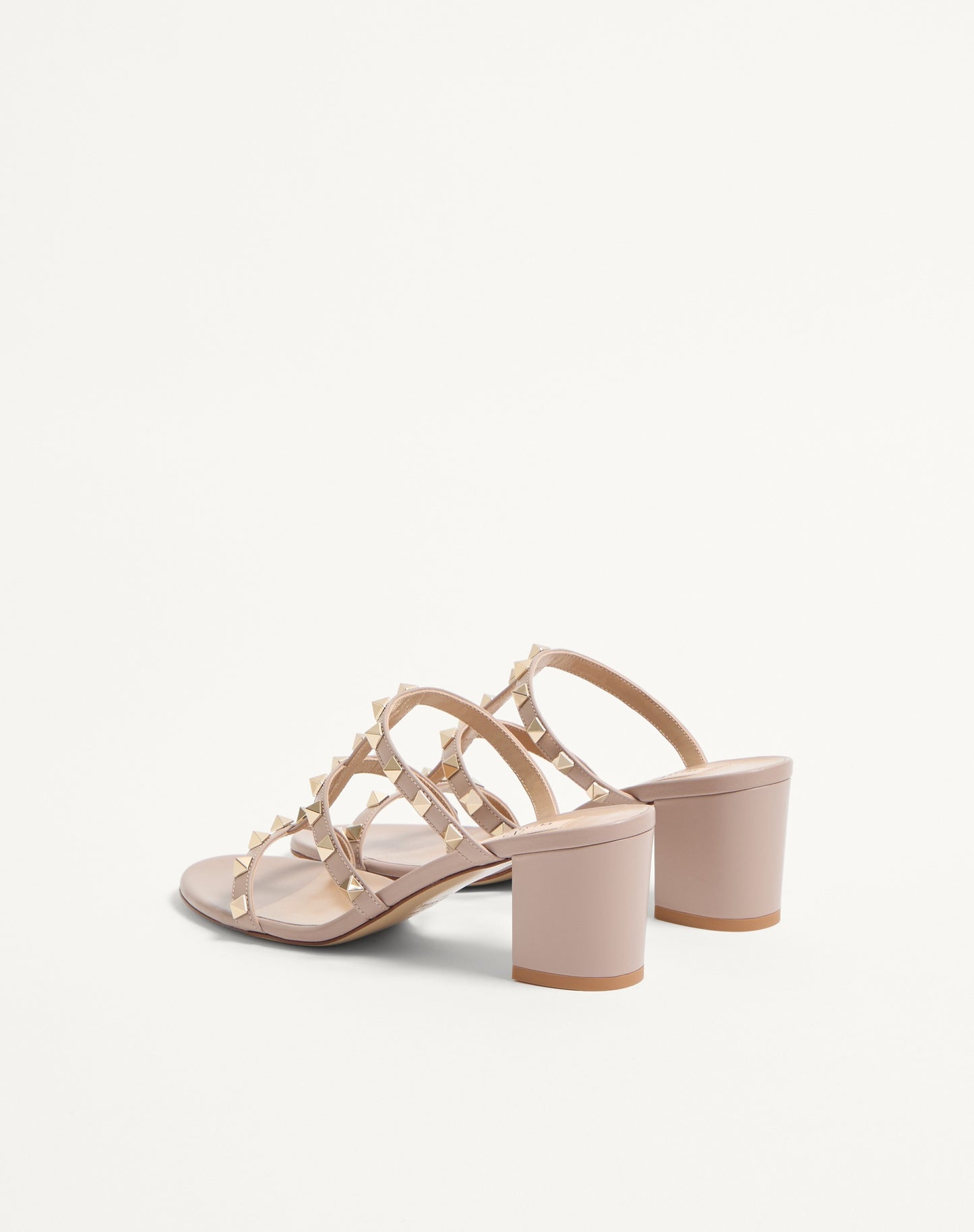 Rockstud Calfskin Leather Slide Sandal 60 Mm