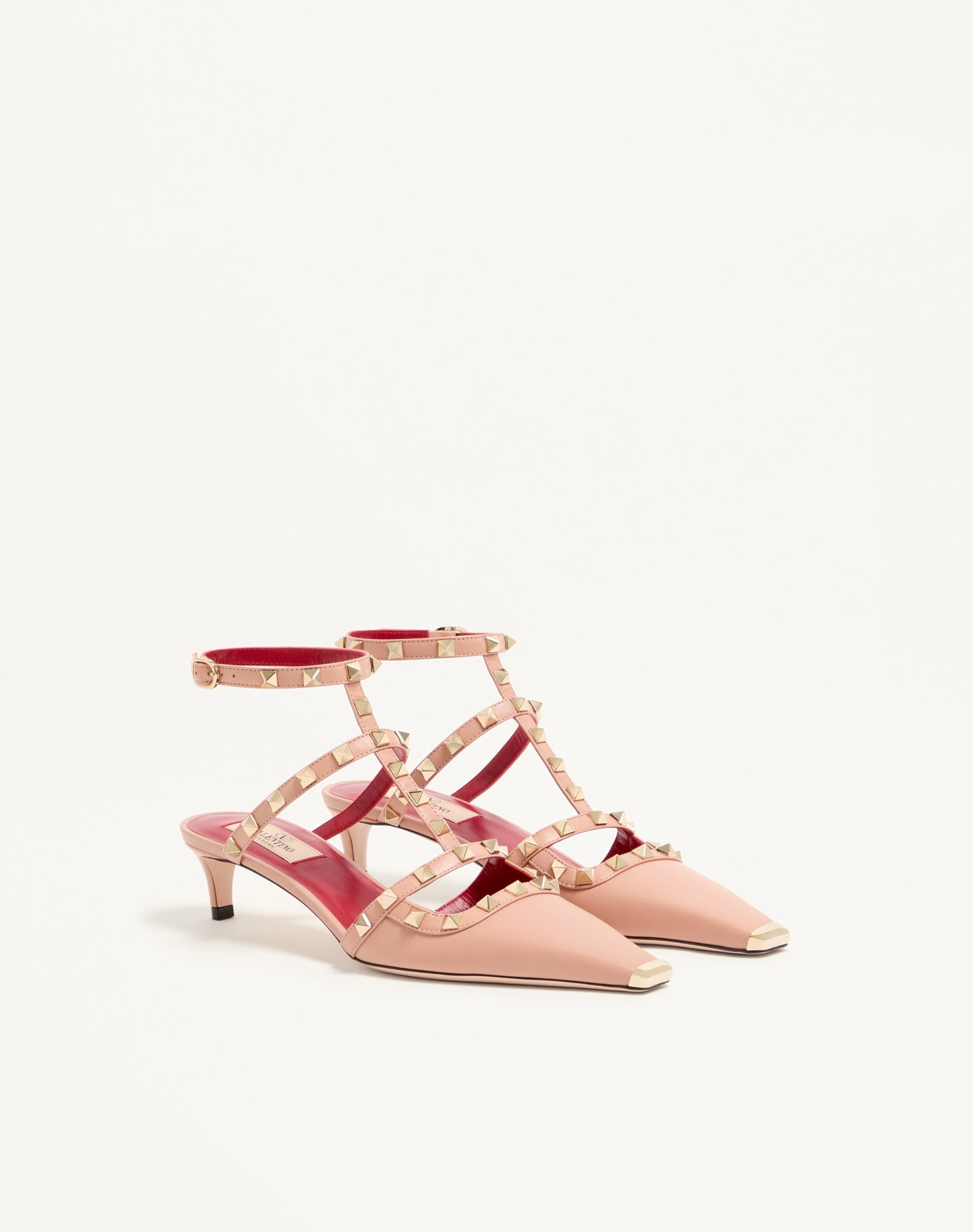 Rockstud Court Shoes In Kid Leather 40mm