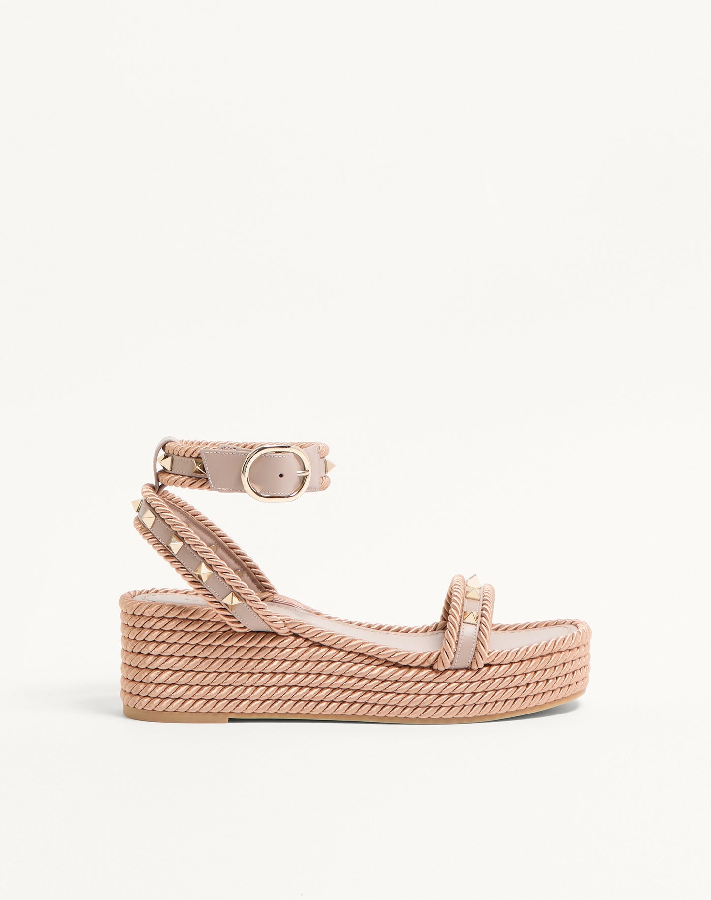 Rockstud Flatform Sandal In Calfskin 45mm