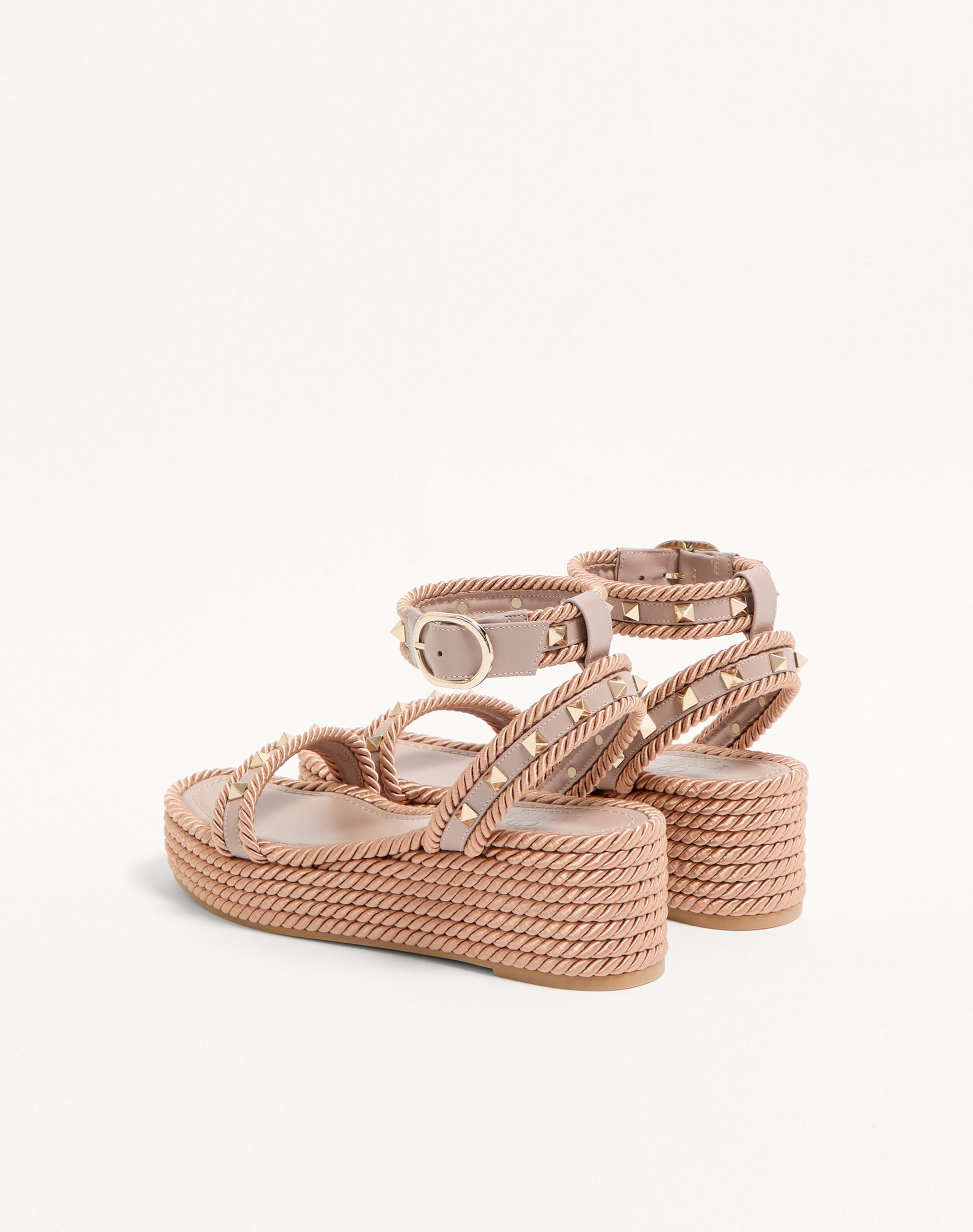 Rockstud Flatform Sandal In Calfskin 45mm
