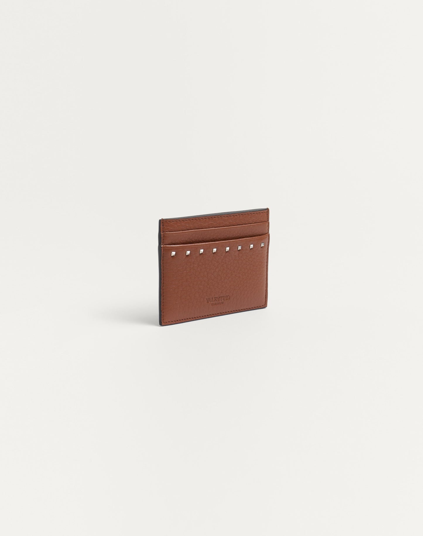 Rockstud Grainy Calfskin Cardholder