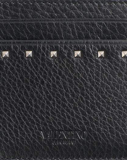 Rockstud Grainy Calfskin Cardholder