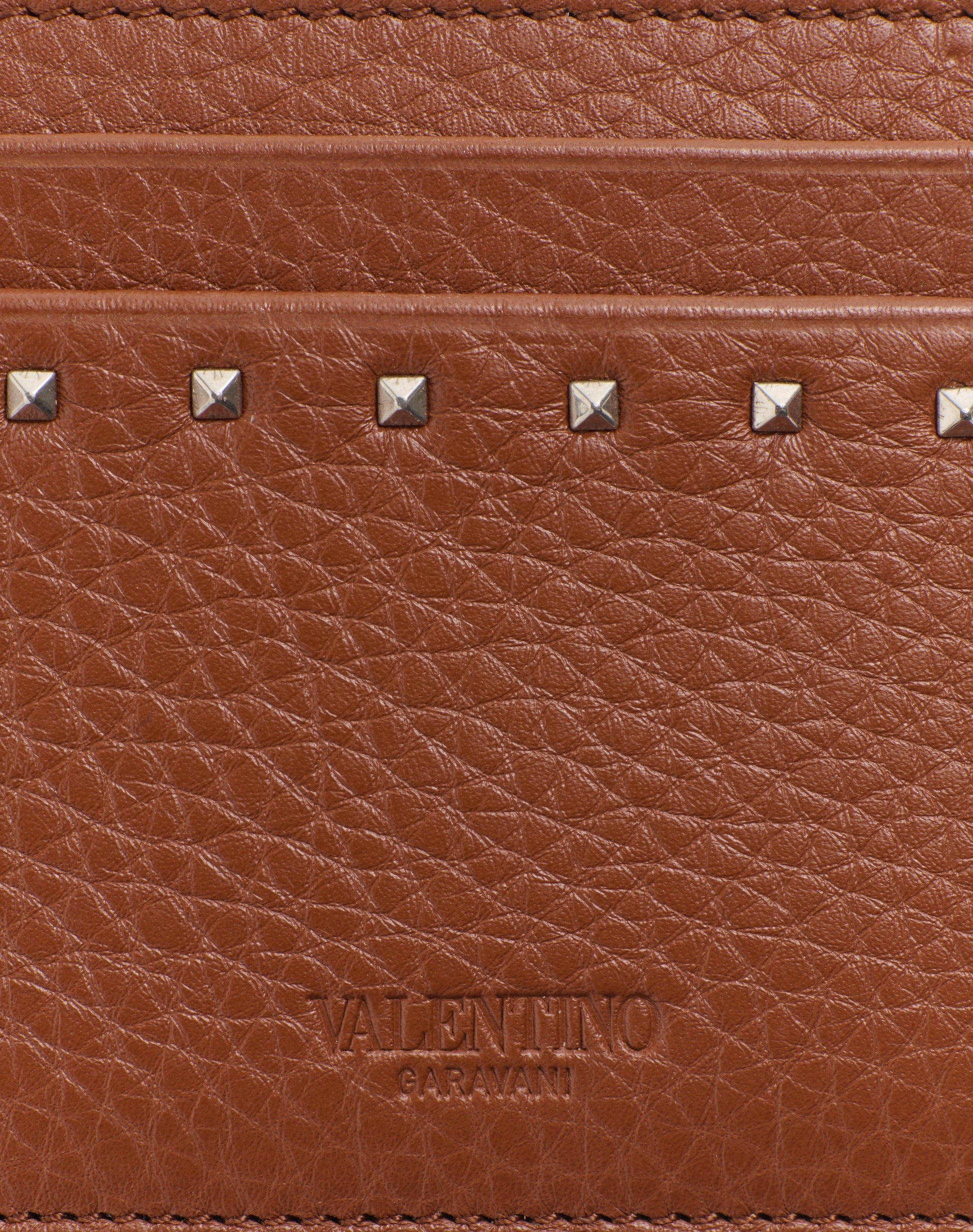 Rockstud Grainy Calfskin Cardholder