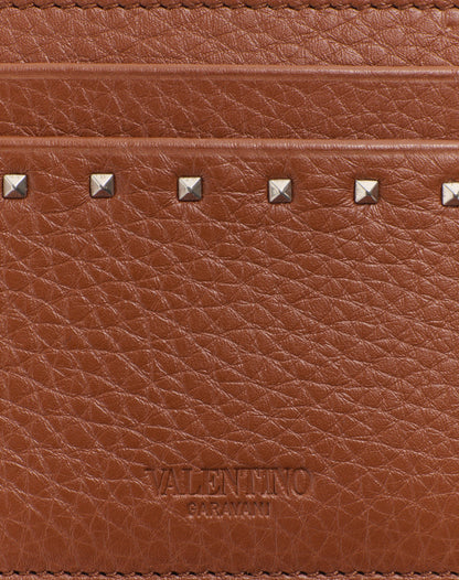 Rockstud Grainy Calfskin Cardholder