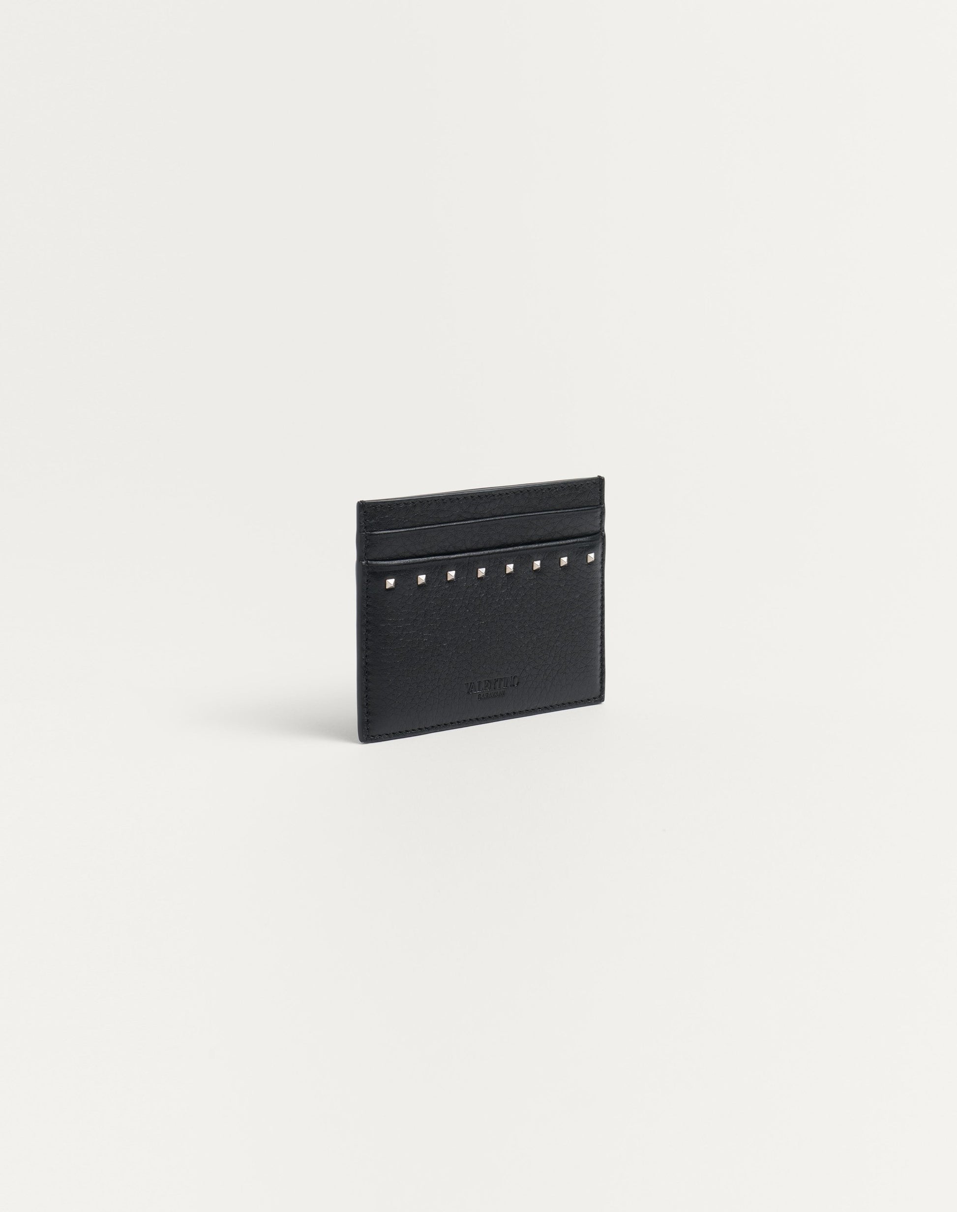 Rockstud Grainy Calfskin Cardholder