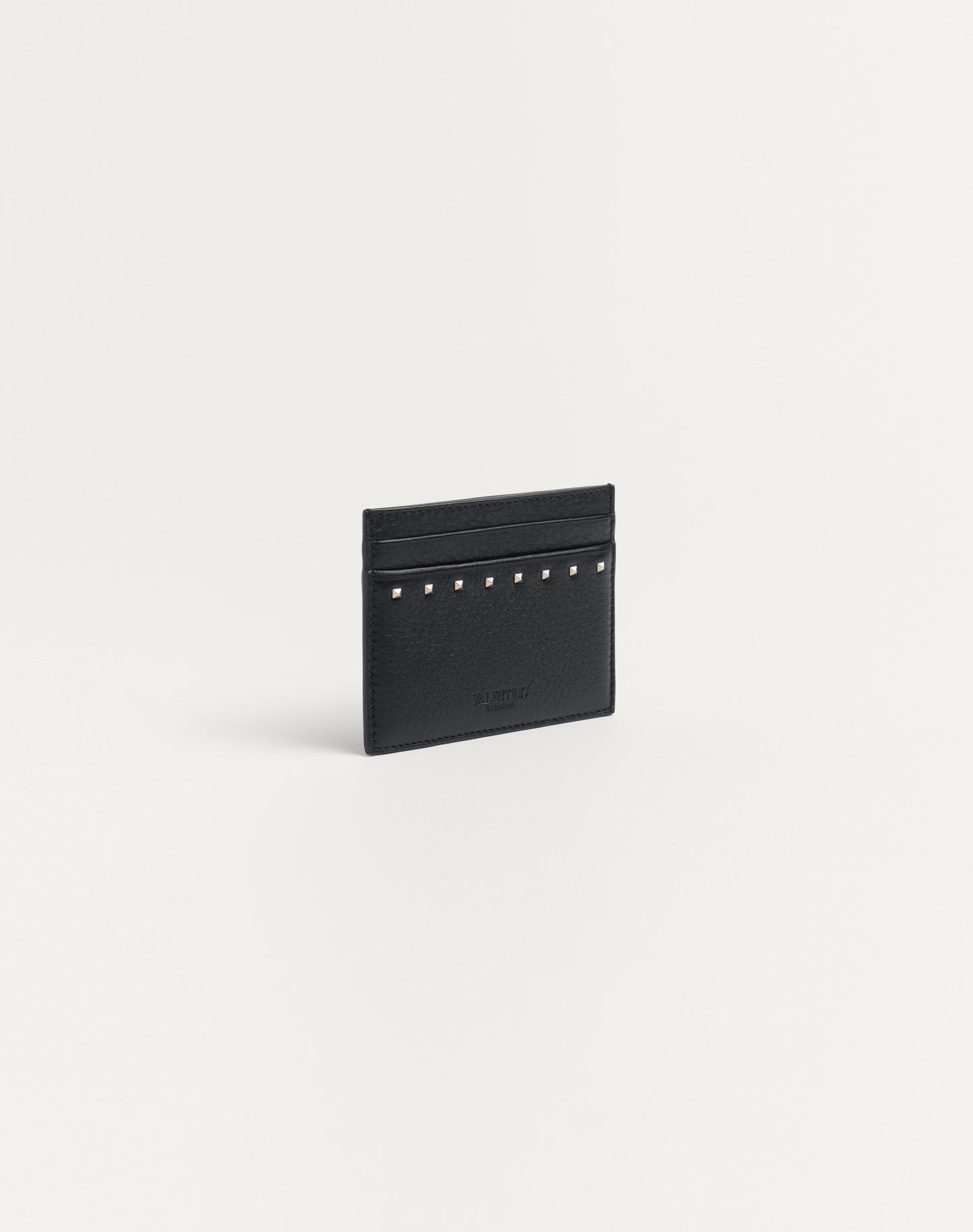 Rockstud Grainy Calfskin Cardholder