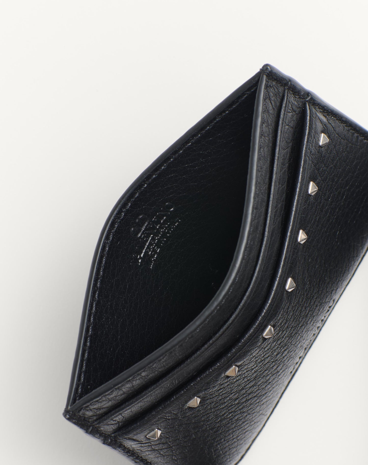 Rockstud Grainy Calfskin Cardholder