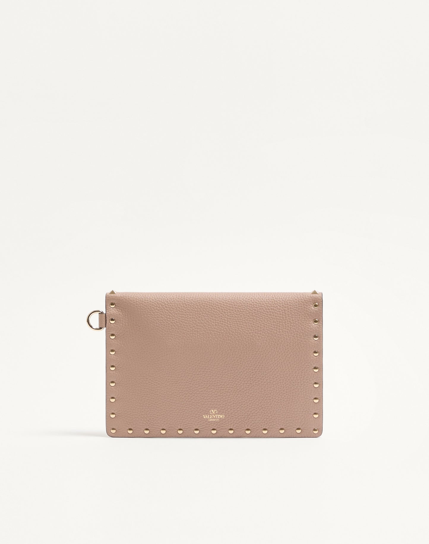 Rockstud Grainy Calfskin Pouch