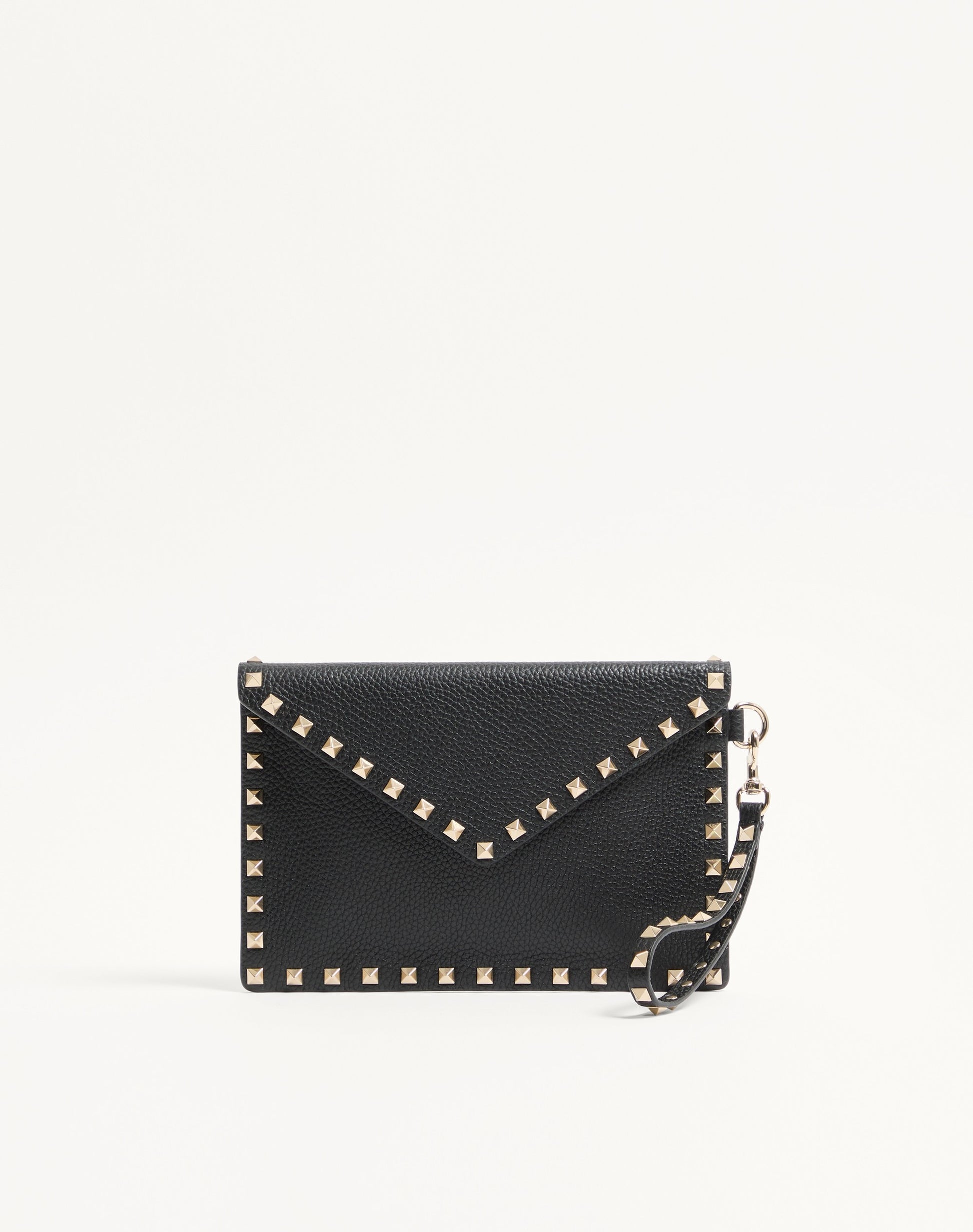 Rockstud Grainy Calfskin Pouch