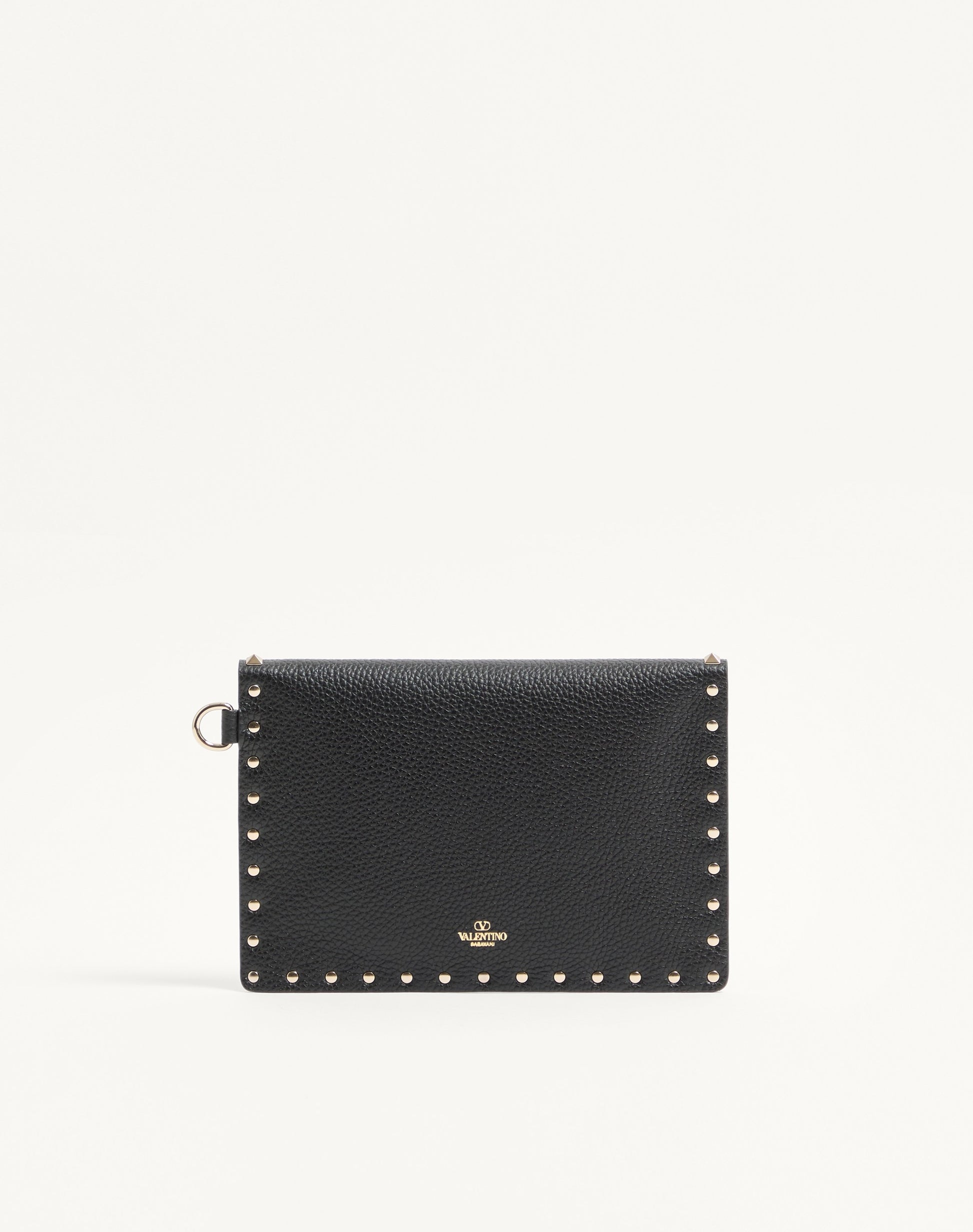 Rockstud Grainy Calfskin Pouch