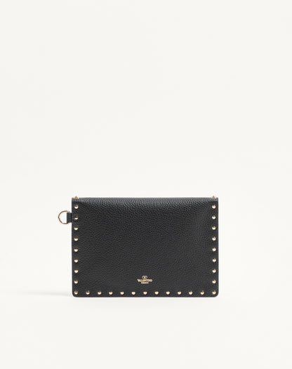 Rockstud Grainy Calfskin Pouch