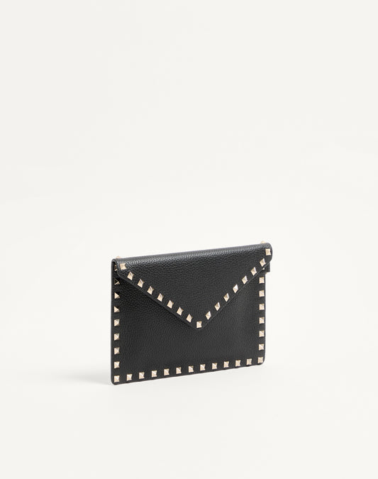 Rockstud Grainy Calfskin Pouch