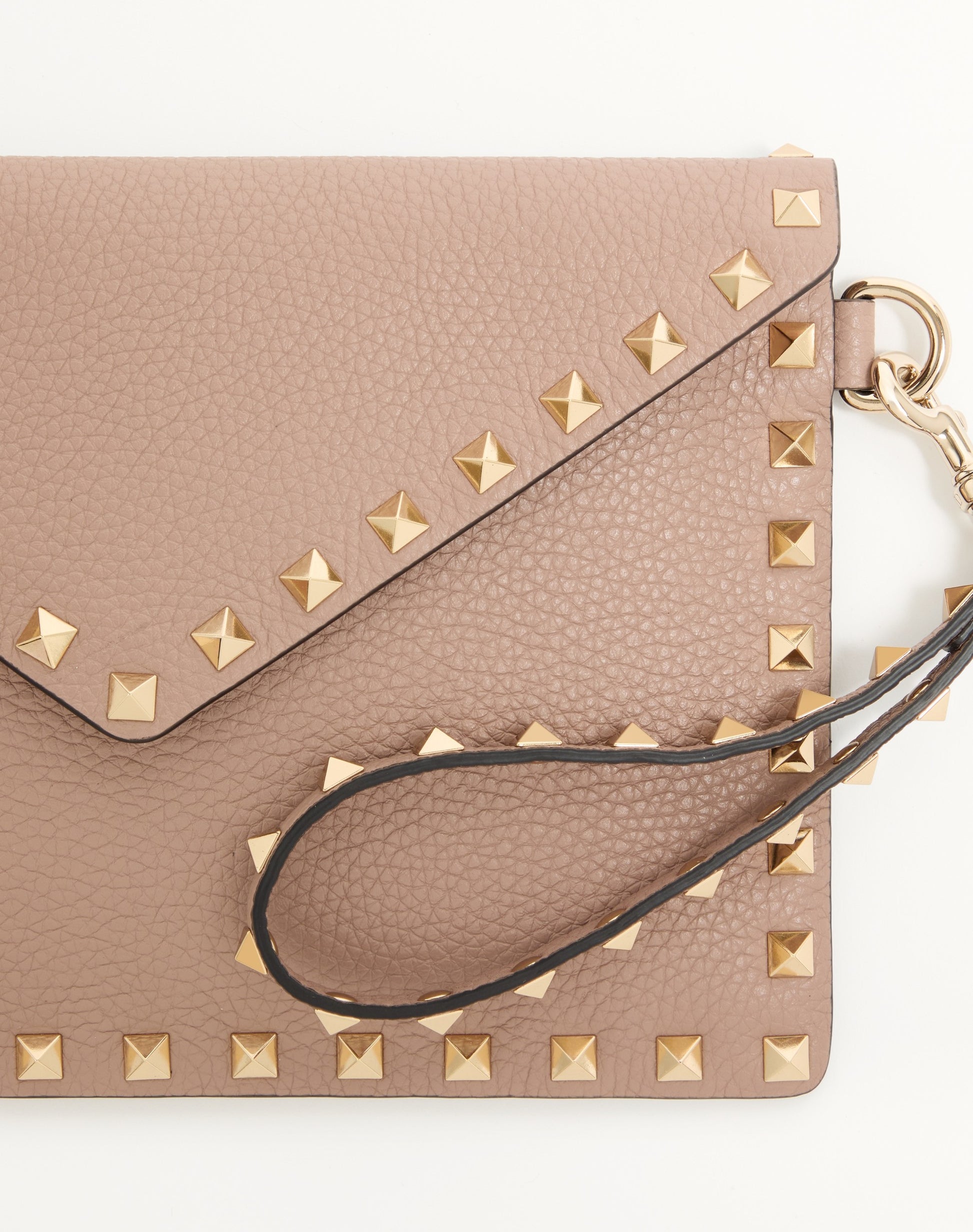Rockstud Grainy Calfskin Pouch