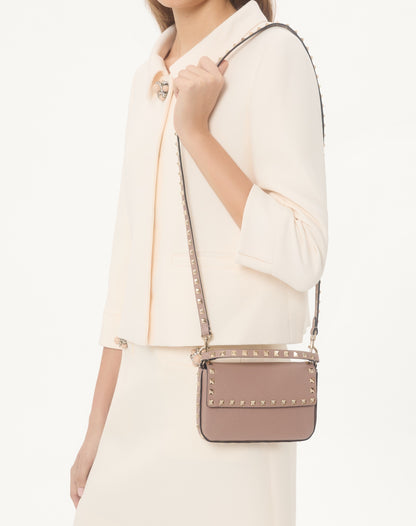Rockstud Grainy Calfskin Pouch