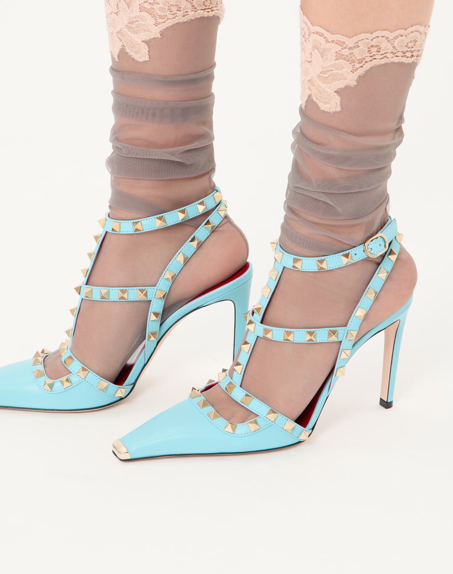 Rockstud Kidskin Pumps 100mm