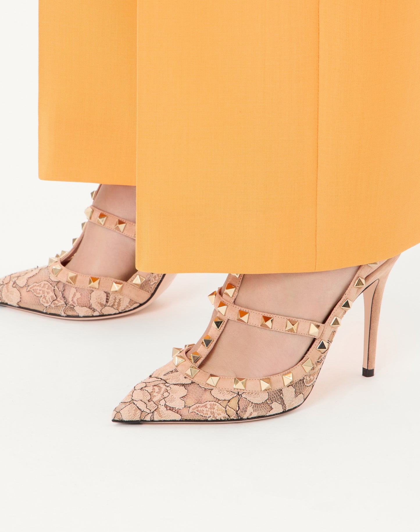 Rockstud Lace Pump With Straps 100mm