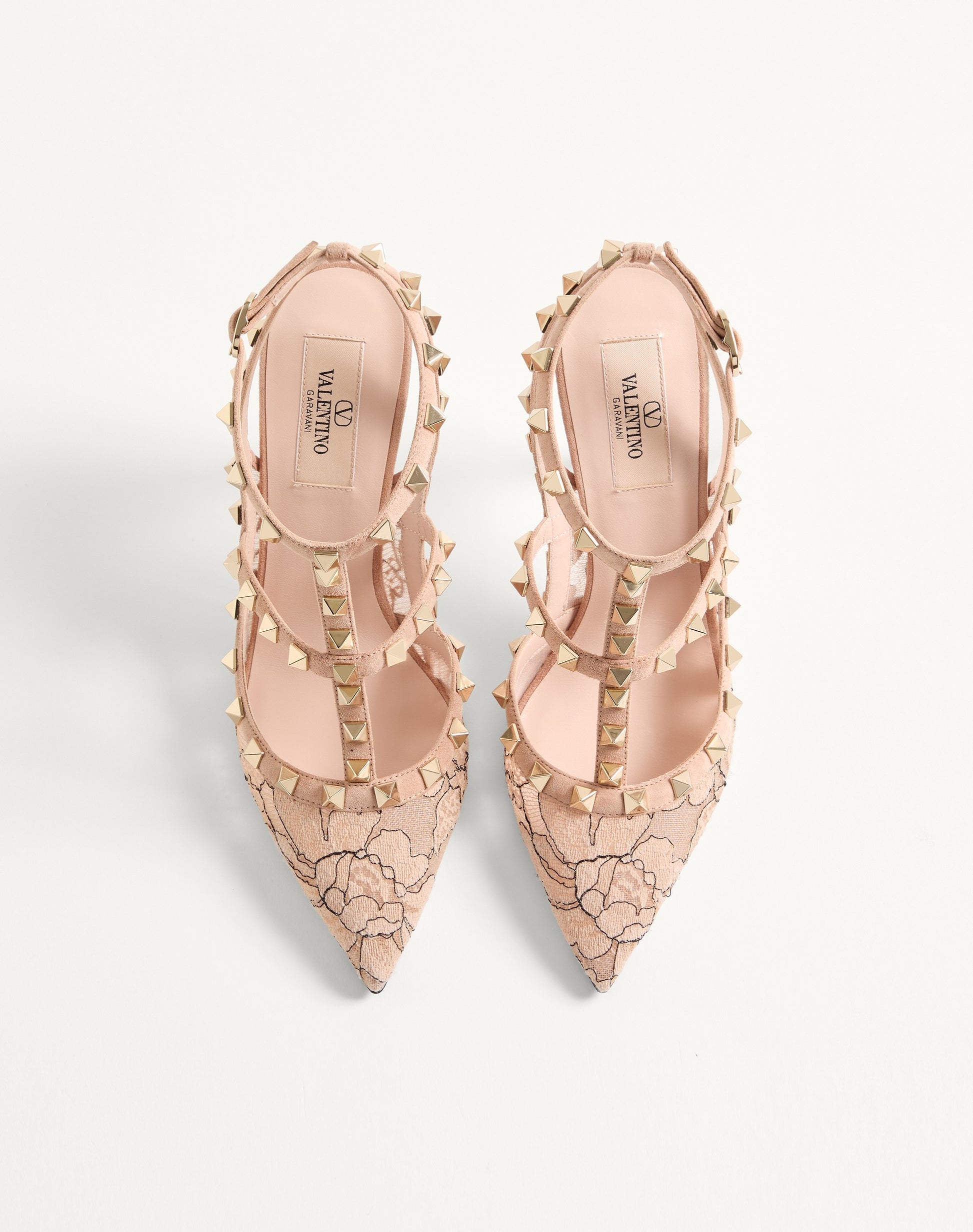Rockstud Lace Pump With Straps 100mm