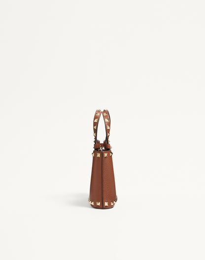 Rockstud Mini Shopping Bag In Grainy Calfskin