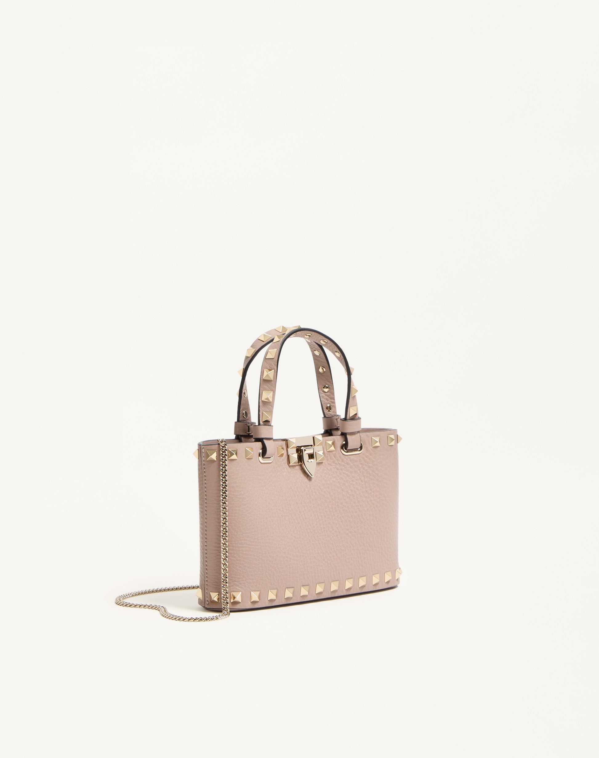 Rockstud Mini Shopping Bag In Grainy Calfskin