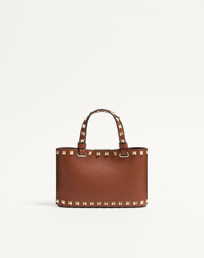 Rockstud Mini Shopping Bag In Grainy Calfskin