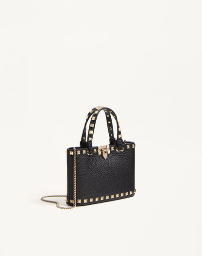 Rockstud Mini Shopping Bag In Grainy Calfskin