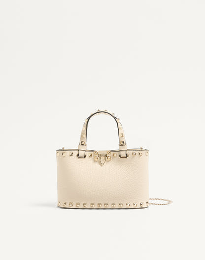 Rockstud Mini Shopping Bag In Grainy Calfskin
