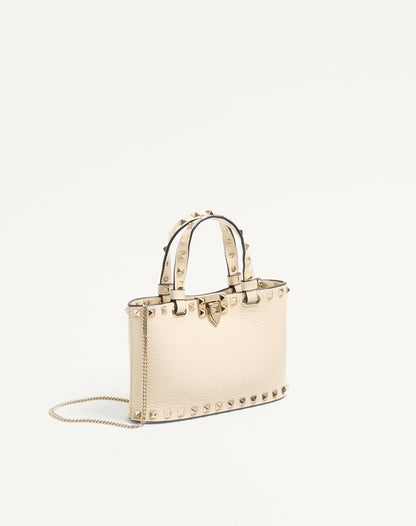 Rockstud Mini Shopping Bag In Grainy Calfskin