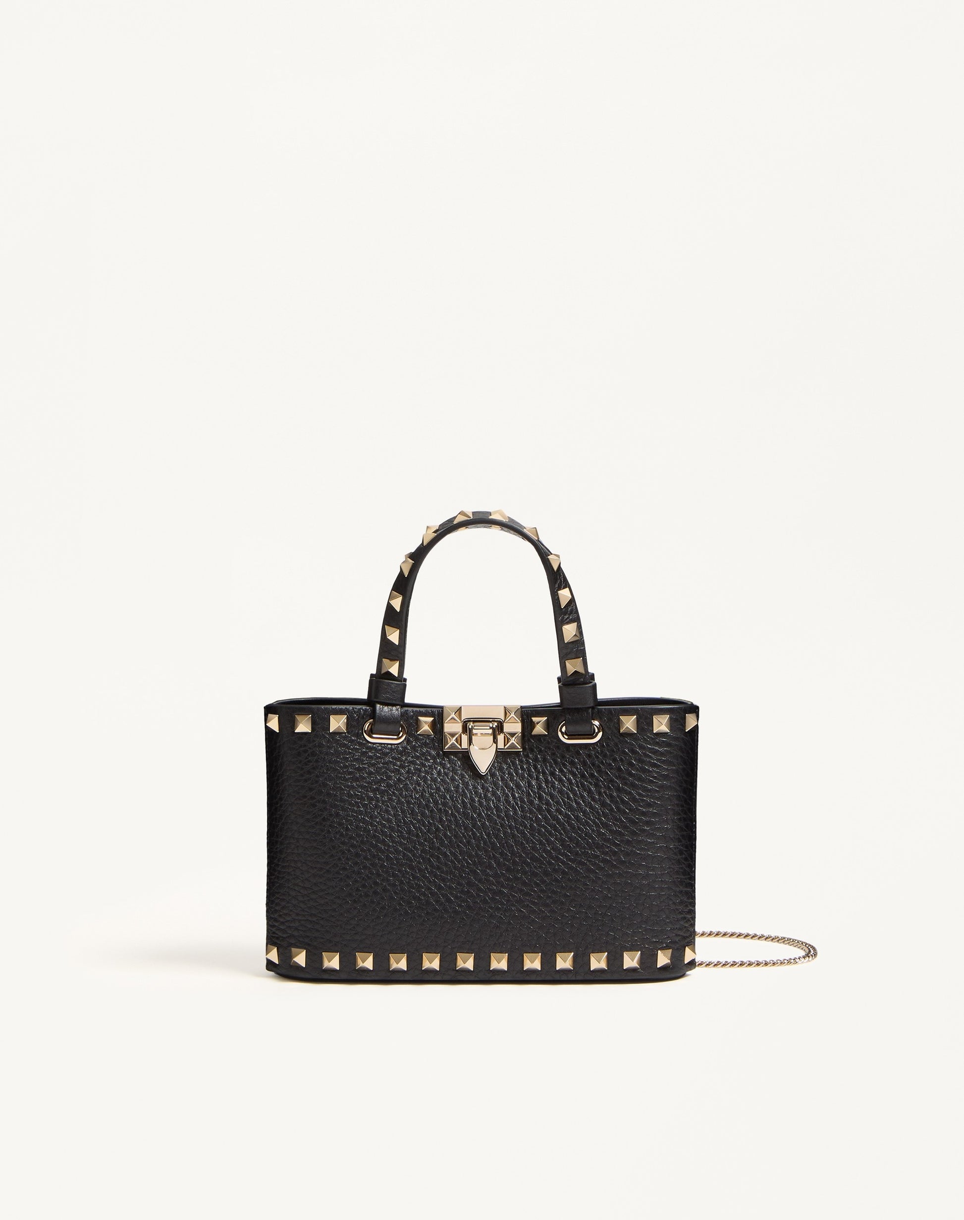 Rockstud Mini Shopping Bag In Grainy Calfskin