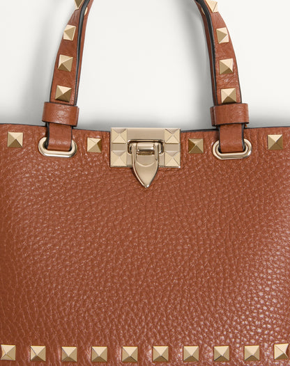 Rockstud Mini Shopping Bag In Grainy Calfskin