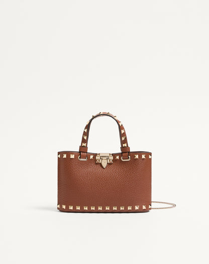 Rockstud Mini Shopping Bag In Grainy Calfskin