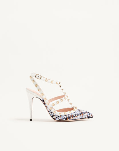 Rockstud Pumps In Woven Fabric 100mm