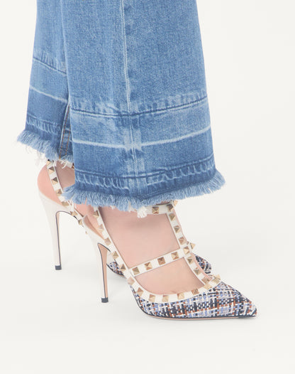 Rockstud Pumps In Woven Fabric 100mm