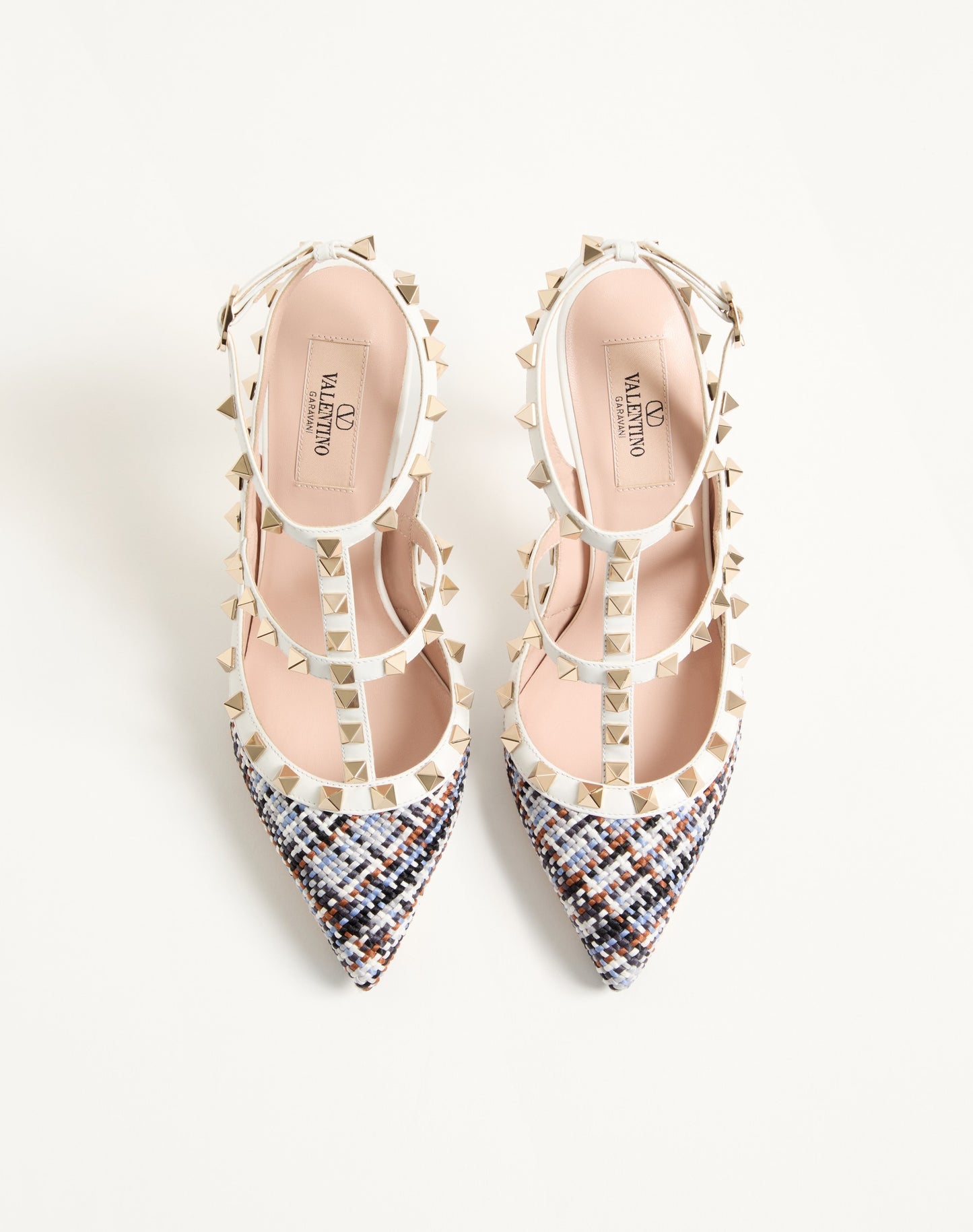 Rockstud Pumps In Woven Fabric 100mm