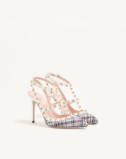Rockstud Pumps In Woven Fabric 100mm